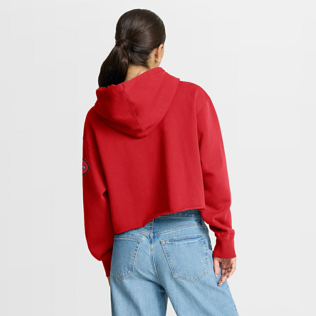 NFL San Francisco 49ers Women's Oversized Hometown Heritage Cropped Hoodie