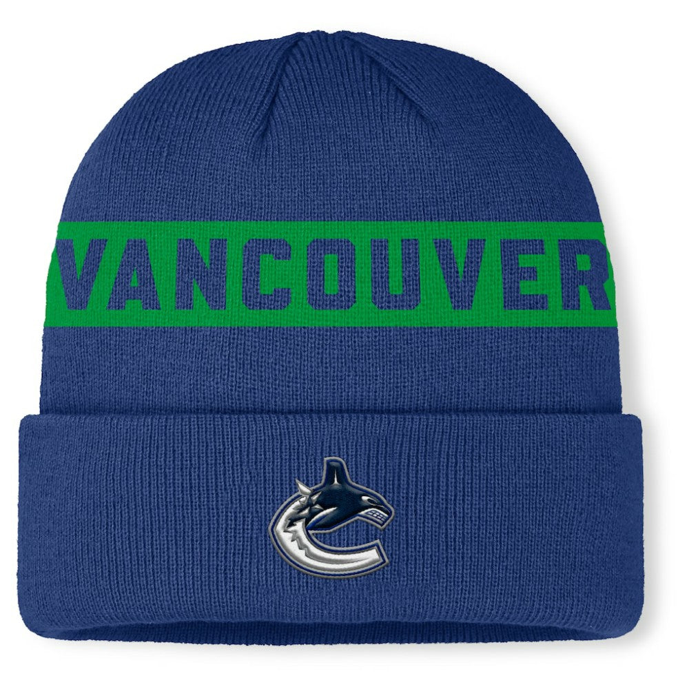 Vancouver Canucks Fanatics Authentic Pro Rink Cuffed Knit Hat