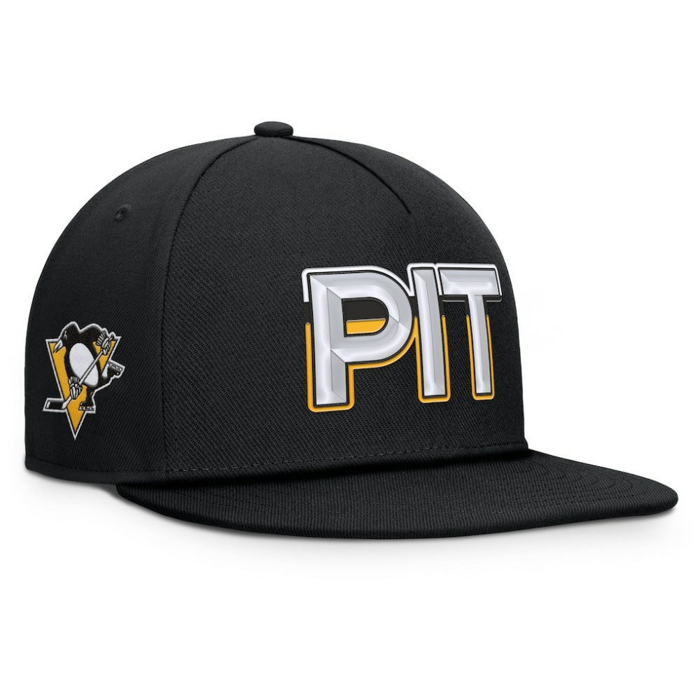 Pittsburgh Penguins Fanatics Authentic Pro Rink Team Code Snapback Hat
