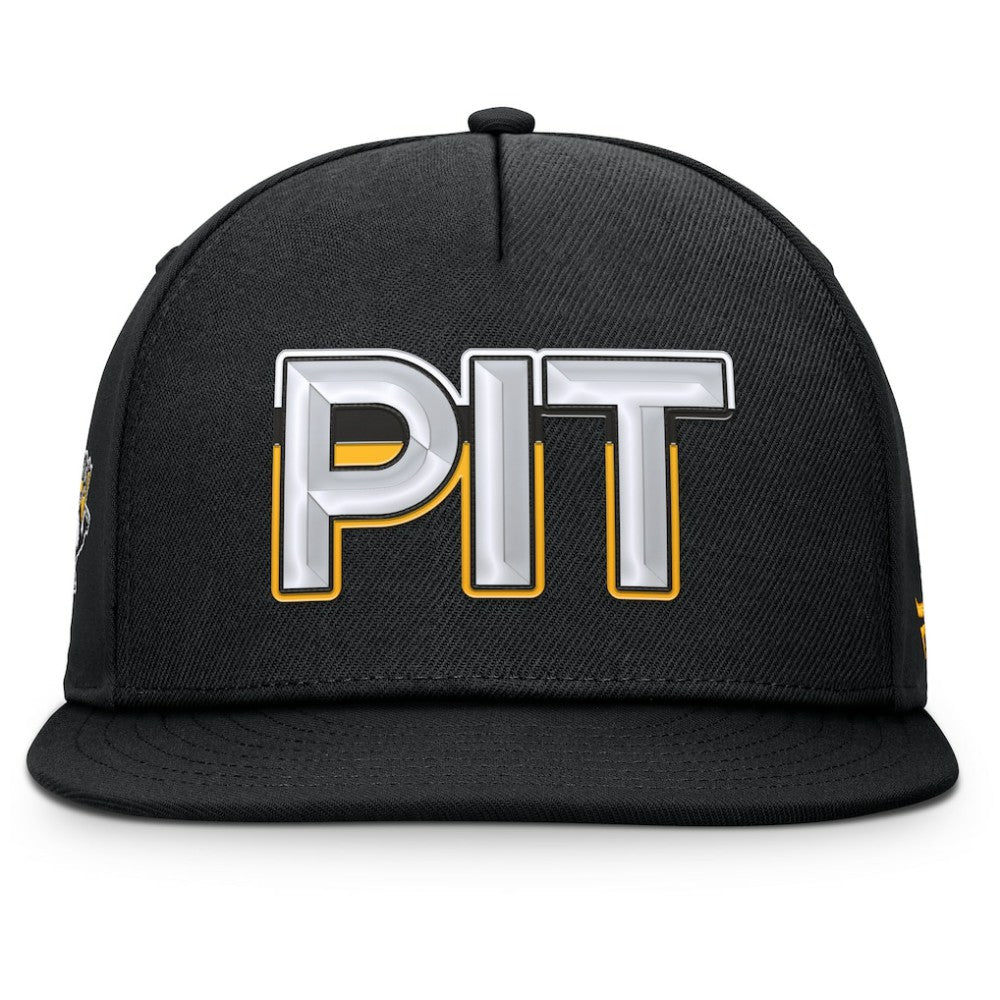Pittsburgh Penguins Fanatics Authentic Pro Rink Team Code Snapback Hat