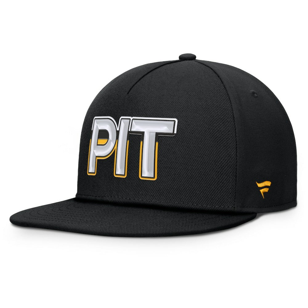 Pittsburgh Penguins Fanatics Authentic Pro Rink Team Code Snapback Hat