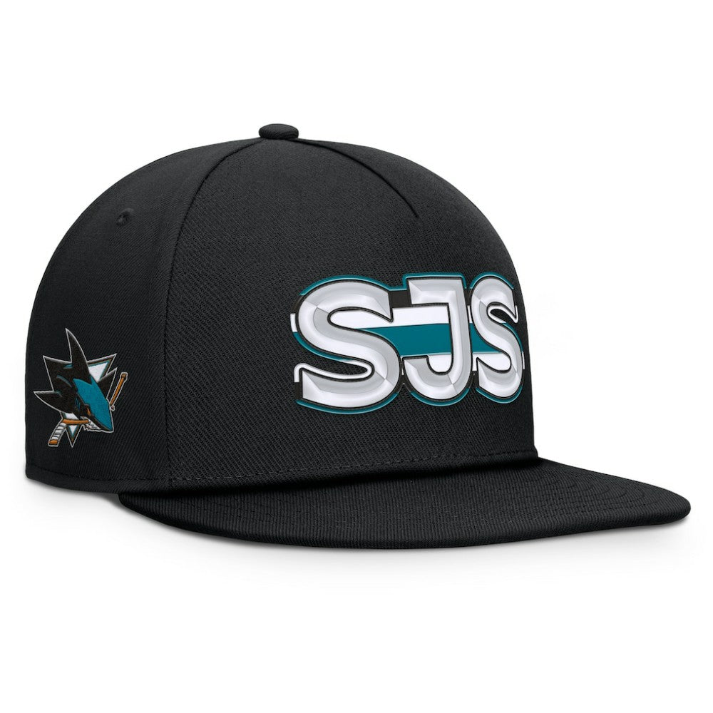 San Jose Sharks Fanatics Authentic Pro Rink Team Code Snapback Hat