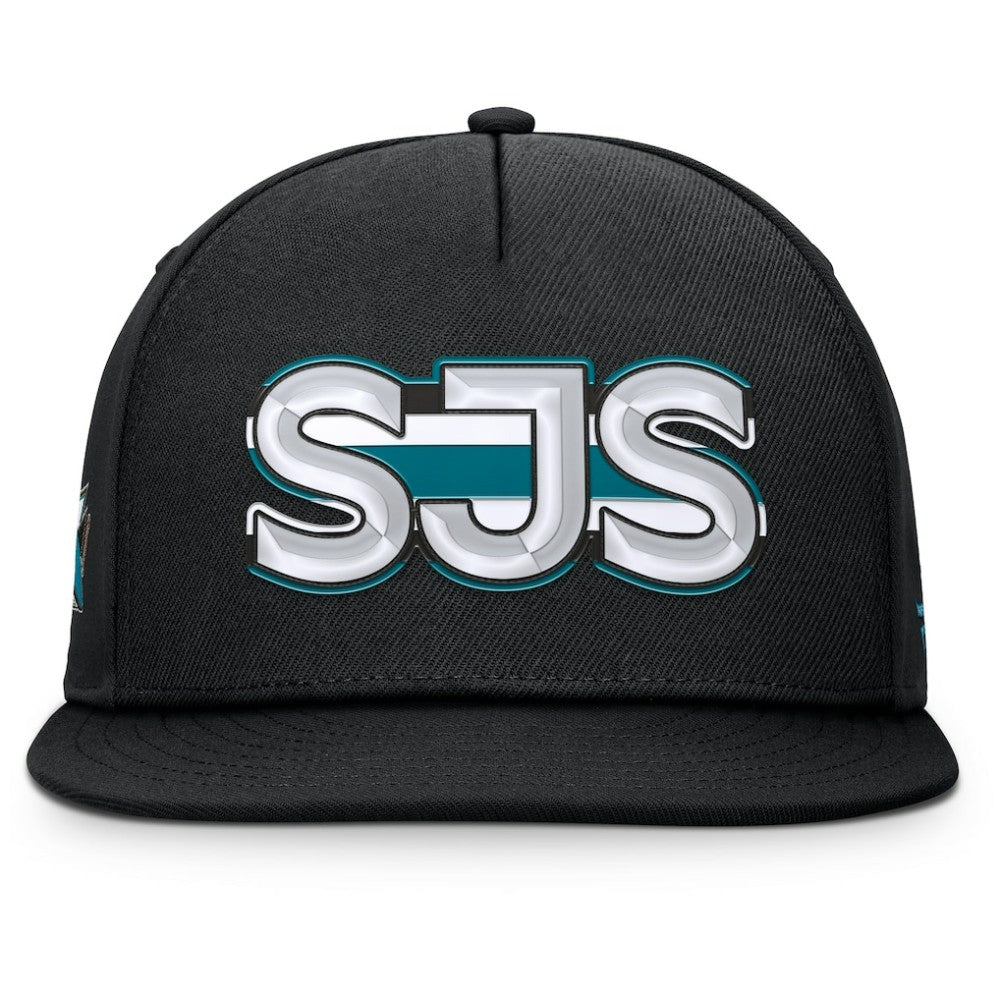 San Jose Sharks Fanatics Authentic Pro Rink Team Code Snapback Hat