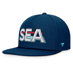 Seattle Kraken Fanatics Authentic Pro Rink Team Code Snapback Hat