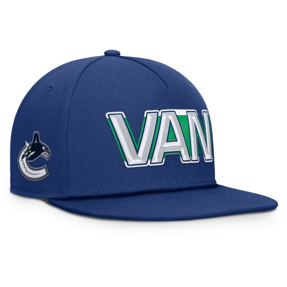 Vancouver Canucks Fanatics Authentic Pro Rink Team Code Snapback Hat