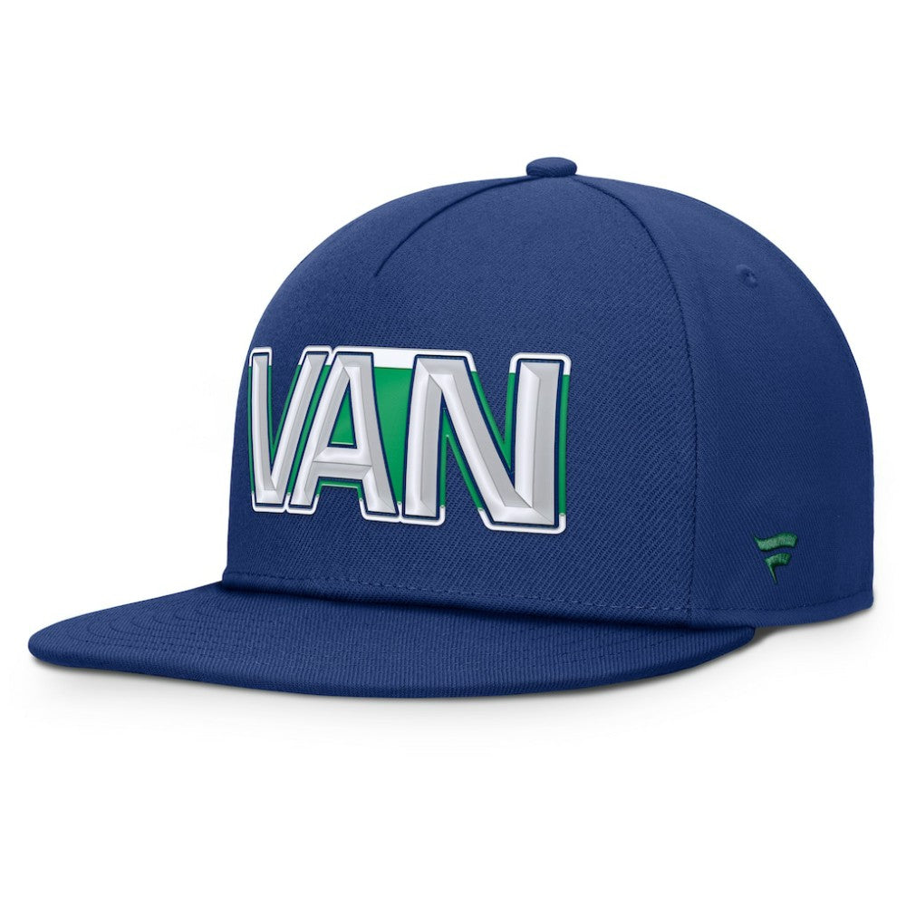 Vancouver Canucks Fanatics Authentic Pro Rink Team Code Snapback Hat