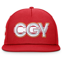 Calgary Flames Fanatics Authentic Pro Rink Team Code Snapback Hat