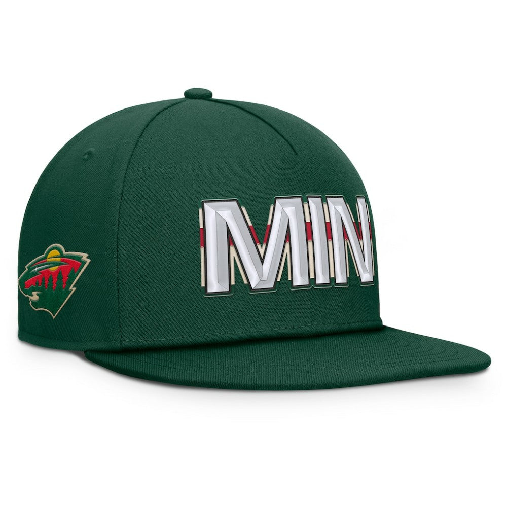 Minnesota Wild Fanatics Authentic Pro Rink Team Code Snapback Hat