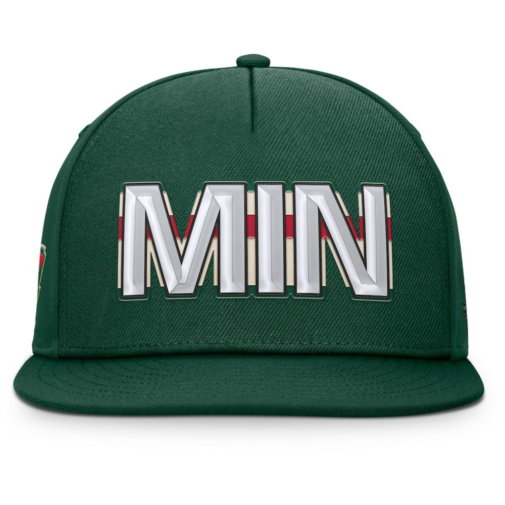 Minnesota Wild Fanatics Authentic Pro Rink Team Code Snapback Hat