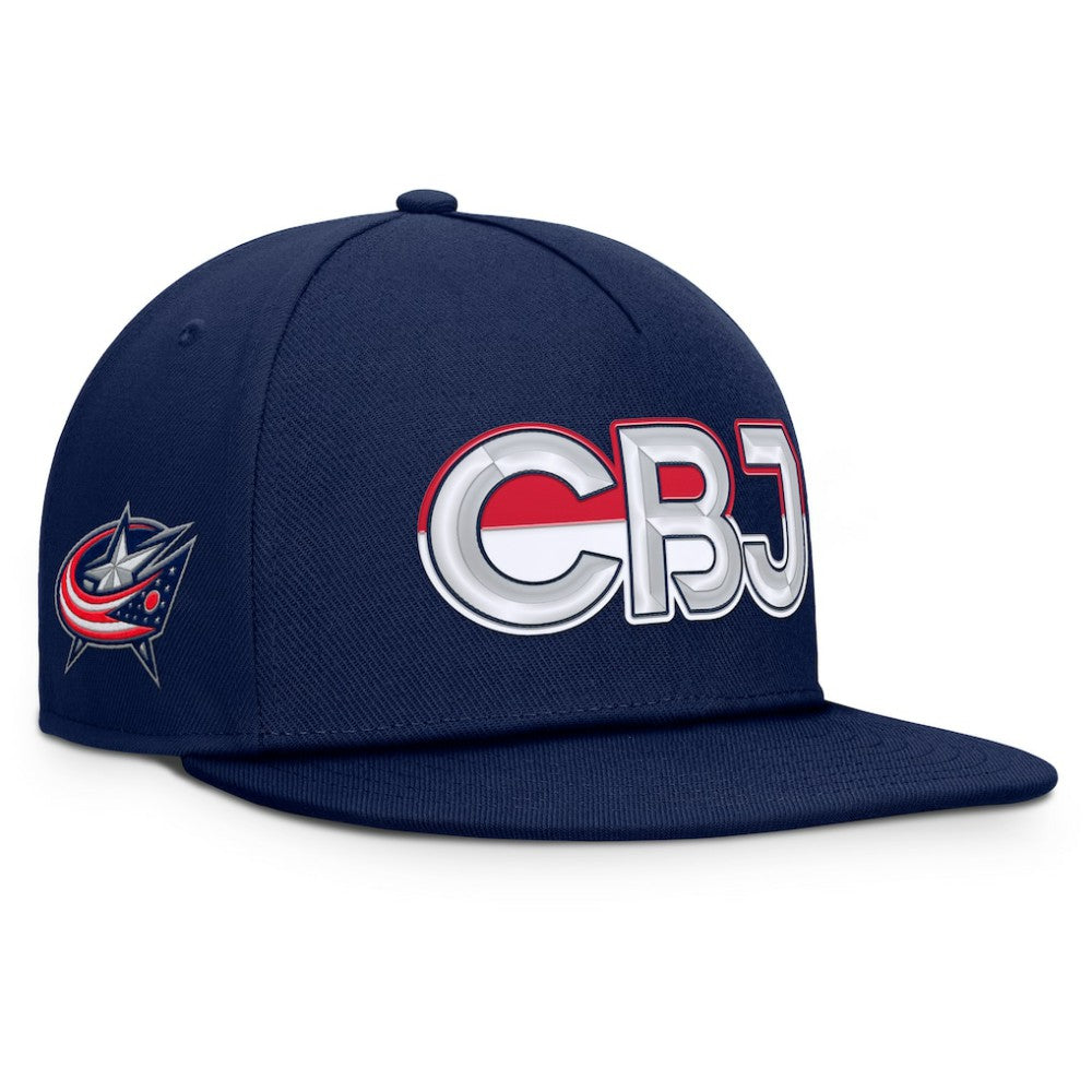 Columbus Blue Jackets Fanatics Authentic Pro Rink Team Code Snapback Hat