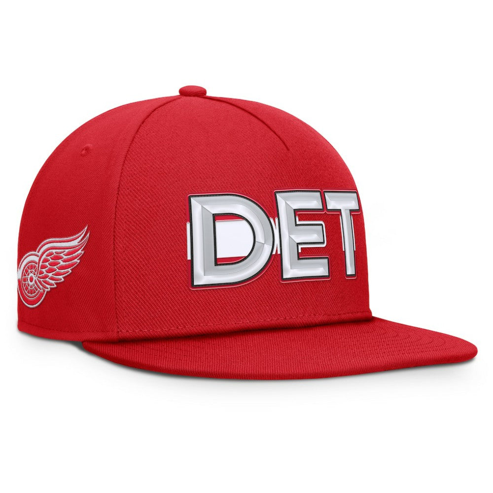 Detroit Red Wings Fanatics Authentic Pro Rink Team Code Snapback Hat
