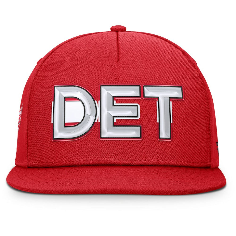 Detroit Red Wings Fanatics Authentic Pro Rink Team Code Snapback Hat
