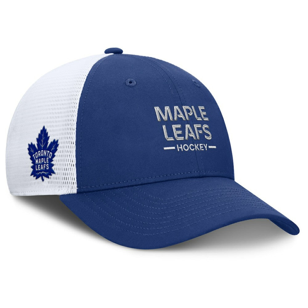 Toronto Maple Leafs Fanatics Authentic Pro Rink Lockup Adjustable Trucker Hat