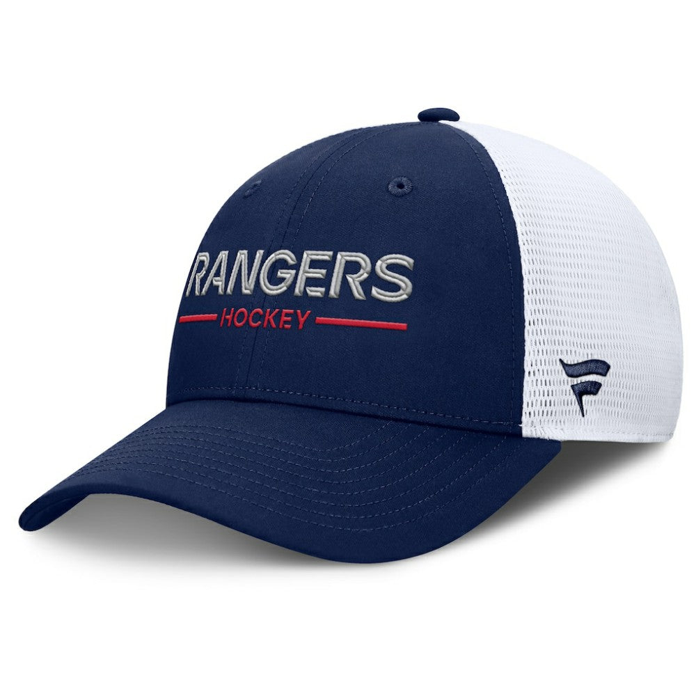 New York Rangers Fanatics Authentic Pro Rink Lockup Adjustable Trucker Hat