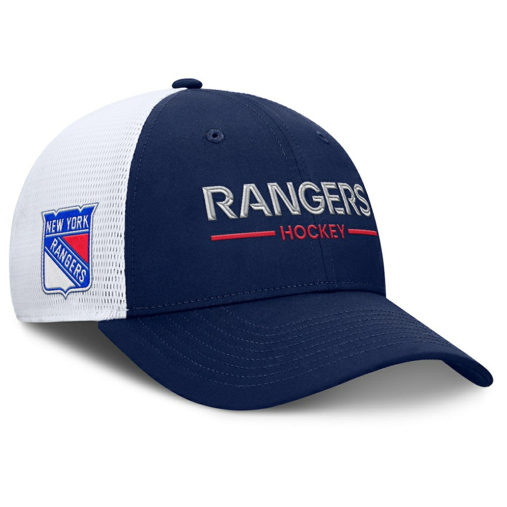 New York Rangers Fanatics Authentic Pro Rink Lockup Adjustable Trucker Hat