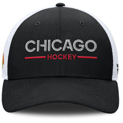 Chicago Blackhawks Fanatics Authentic Pro Rink Lockup Adjustable Trucker Hat