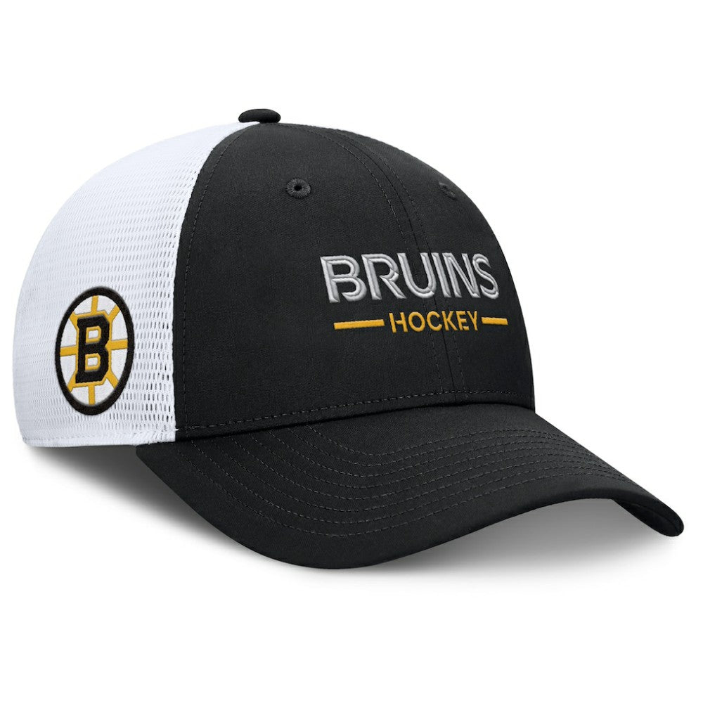 Boston Bruins Fanatics Authentic Pro Rink Lockup Adjustable Trucker Hat