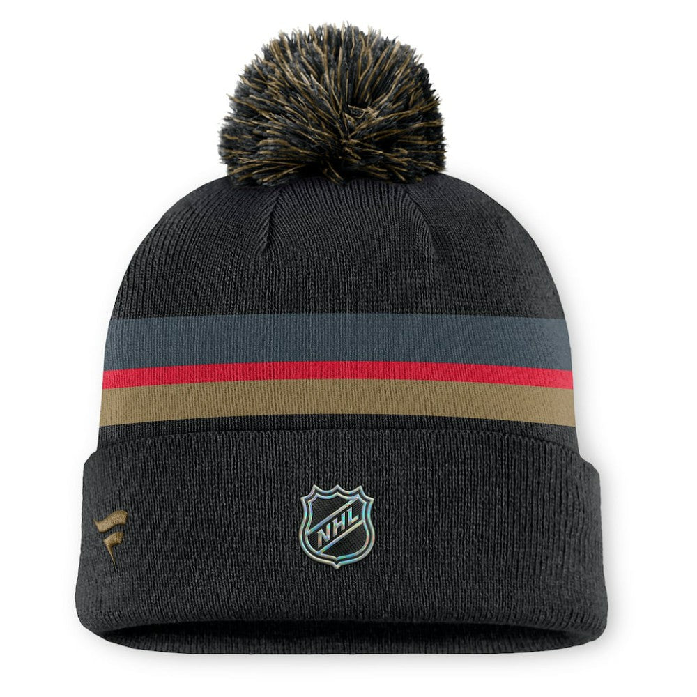 Vegas Golden Knights Fanatics Authentic Pro Rink Cuffed Knit Hat with Pom