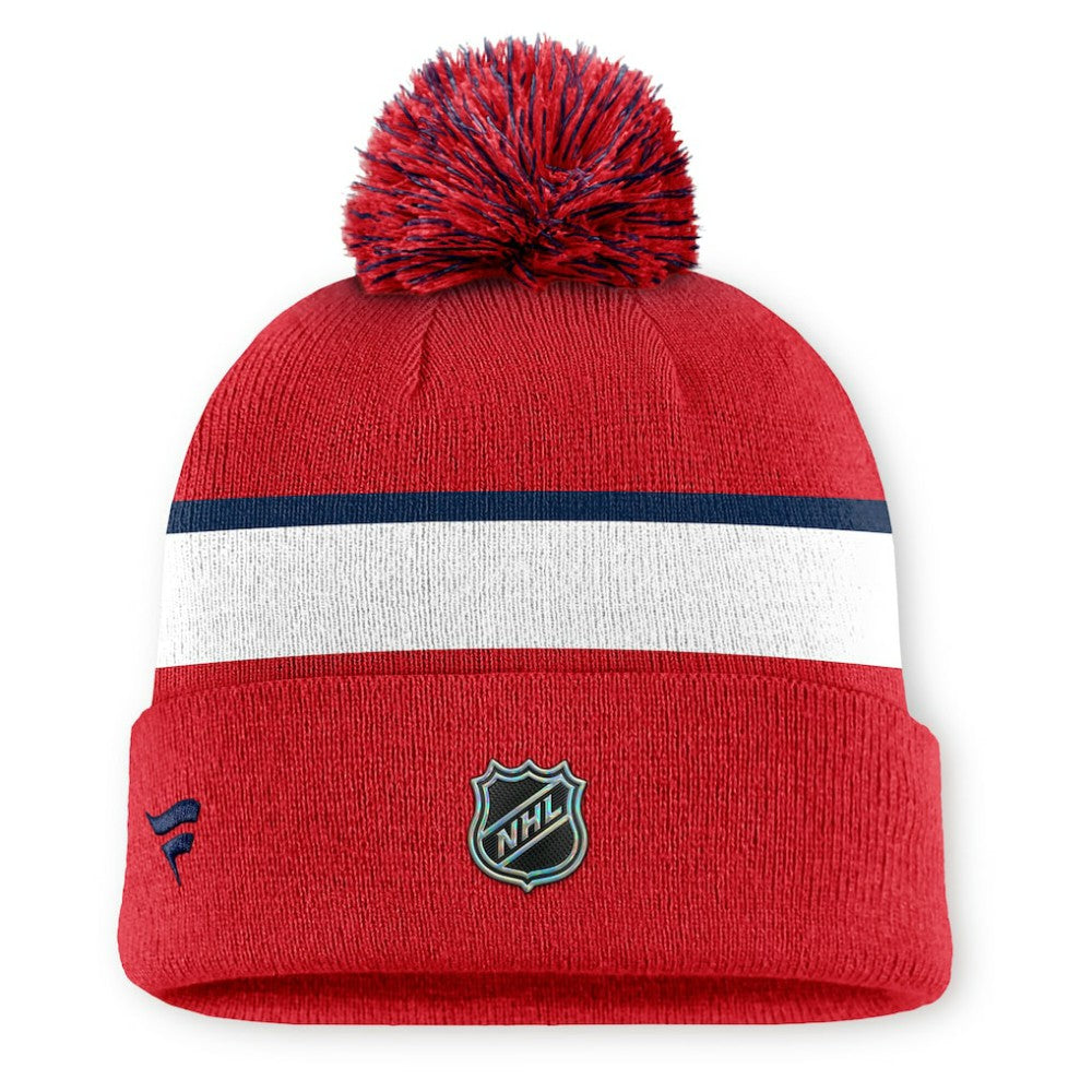 Washington Capitals Fanatics Authentic Pro Rink Cuffed Knit Hat with Pom