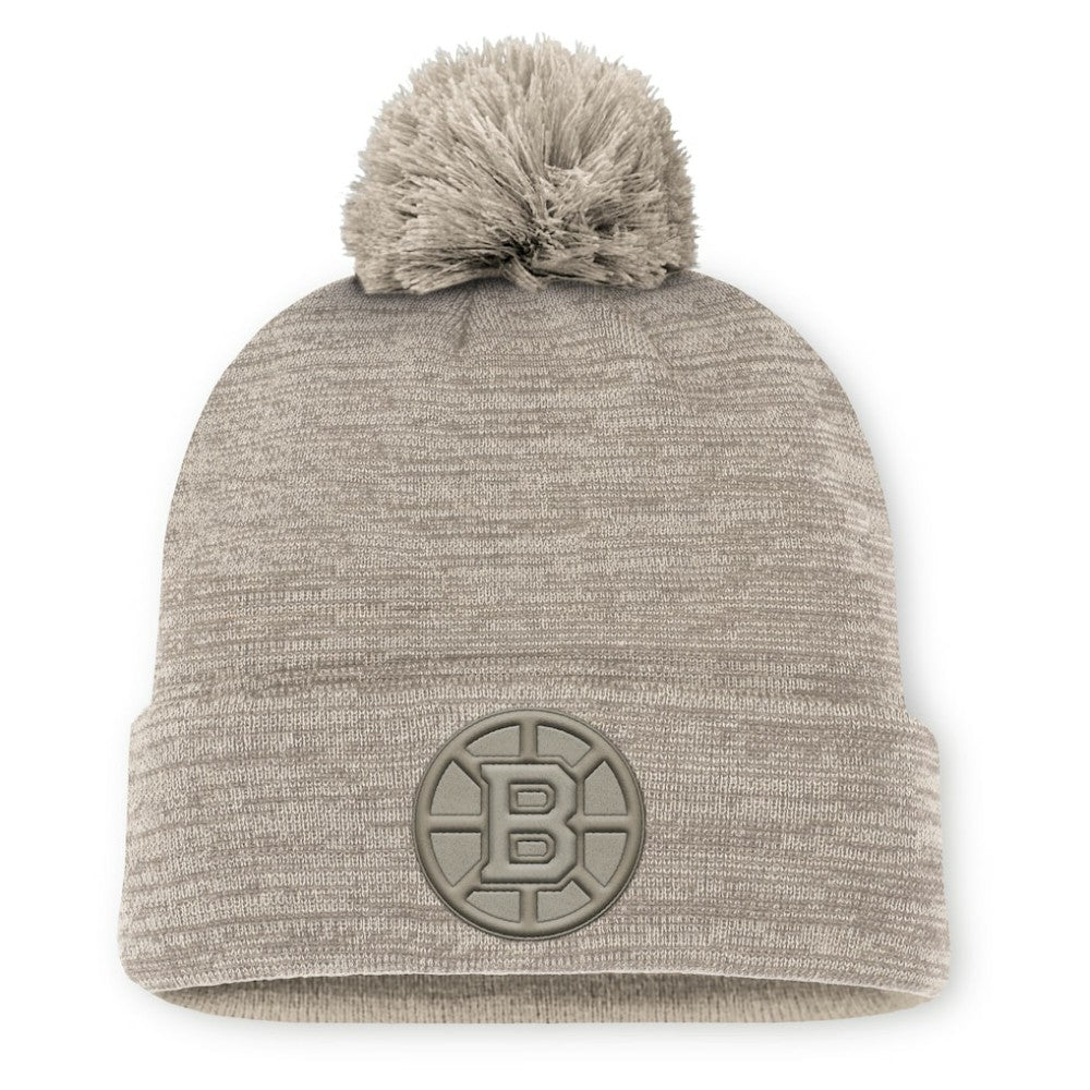 Boston Bruins Fanatics Authentic Pro Road Cuffed Knit Hat with Pom
