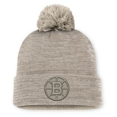 Boston Bruins Fanatics Authentic Pro Road Cuffed Knit Hat with Pom