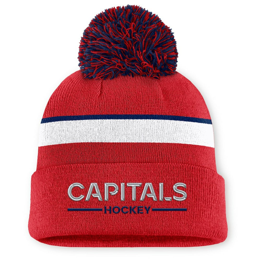 Washington Capitals Fanatics Women's Authentic Pro Rink Cuffed Knit Hat with Pom