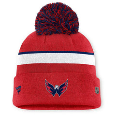 Washington Capitals Fanatics Women's Authentic Pro Rink Cuffed Knit Hat with Pom