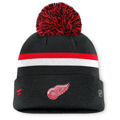 Detroit Red Wings Fanatics Women's Authentic Pro Rink Cuffed Knit Hat with Pom