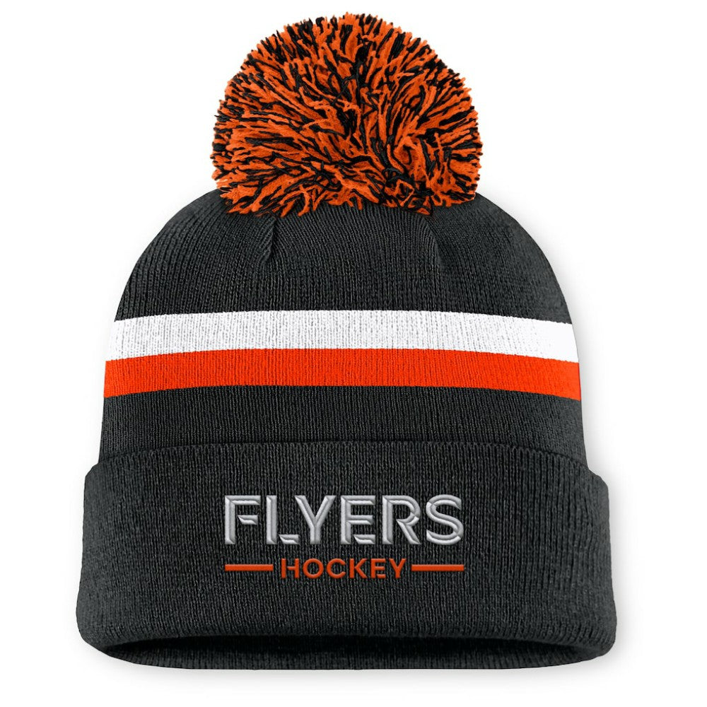 Philadelphia Flyers Fanatics Women's Authentic Pro Rink Cuffed Knit Hat with Pom