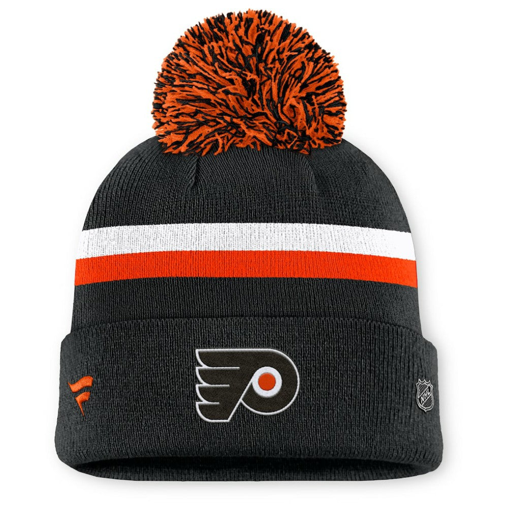Philadelphia Flyers Fanatics Women's Authentic Pro Rink Cuffed Knit Hat with Pom