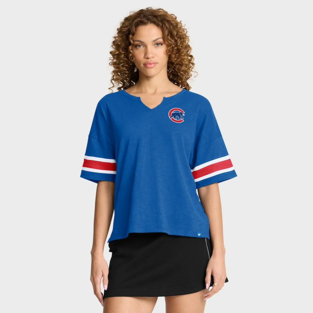 Chicago Cubs Women's Curl Route T-Shirt - Royal