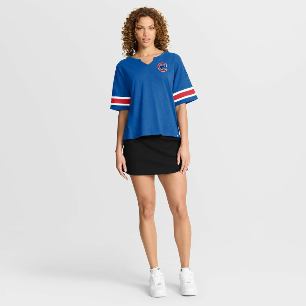 Chicago Cubs Women's Curl Route T-Shirt - Royal