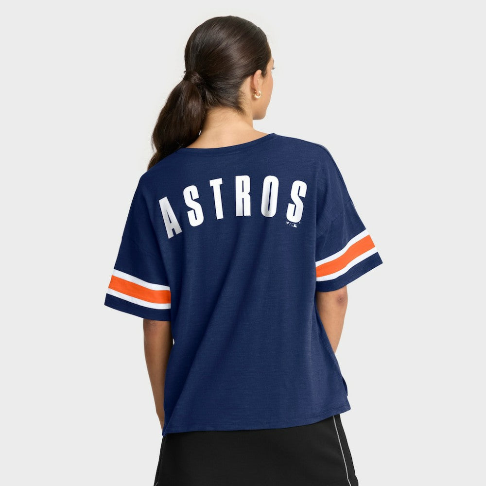 Houston Astros Women's Curl Route T-Shirt - Navy