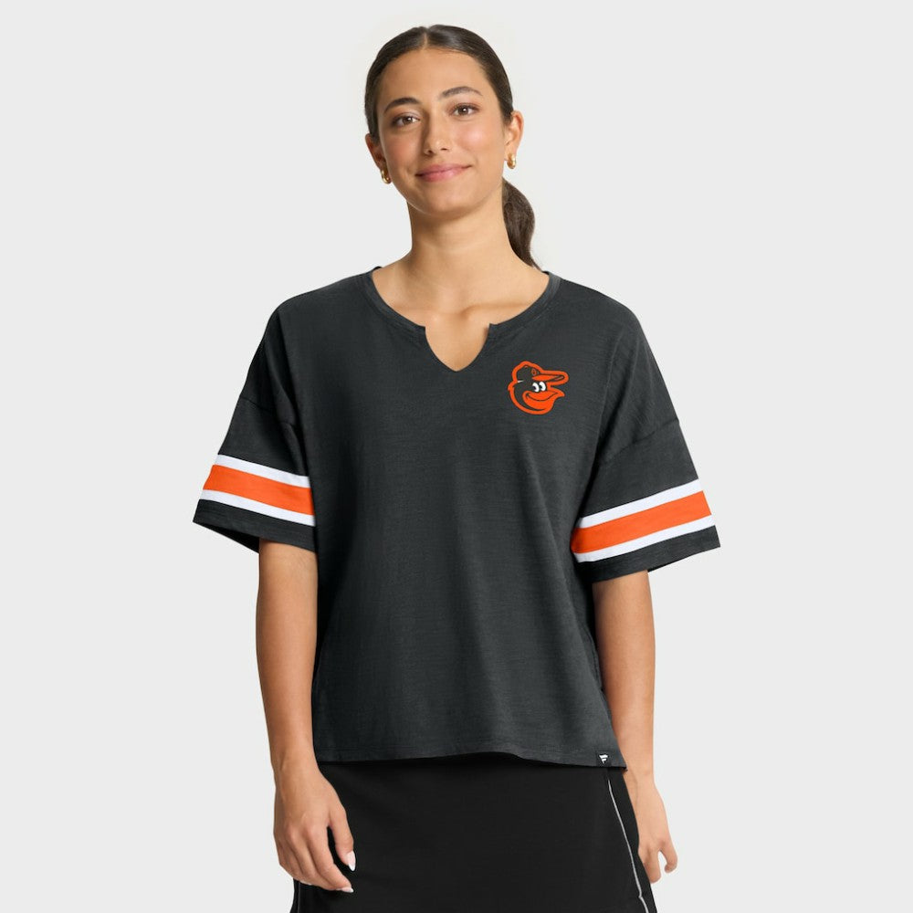 Baltimore Orioles Women's Curl Route T-Shirt - Black