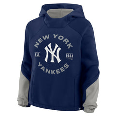 New York Yankees Women's Oversized Time to Win Pullover Hoodie - Navy