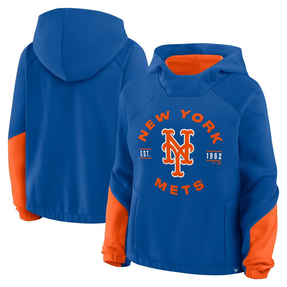 New York Mets Women's Oversized Time to Win Pullover Hoodie - Royal