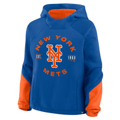 New York Mets Women's Oversized Time to Win Pullover Hoodie - Royal