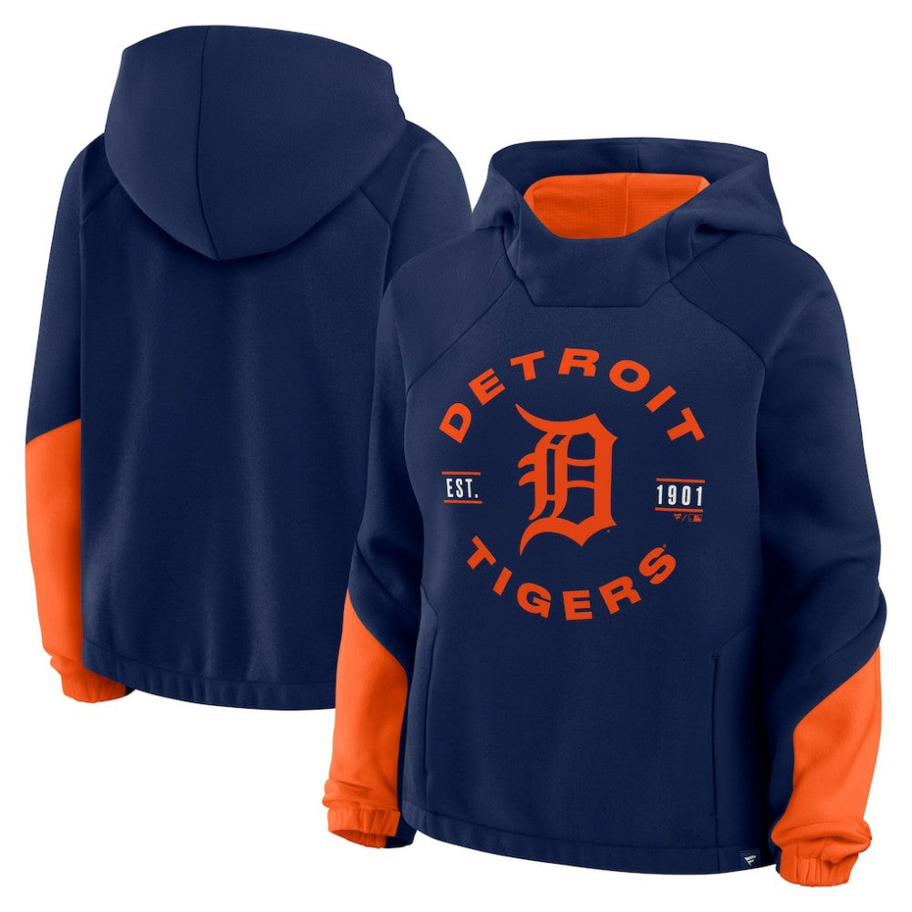 Detroit Tigers Women's Oversized Time to Win Pullover Hoodie - Navy