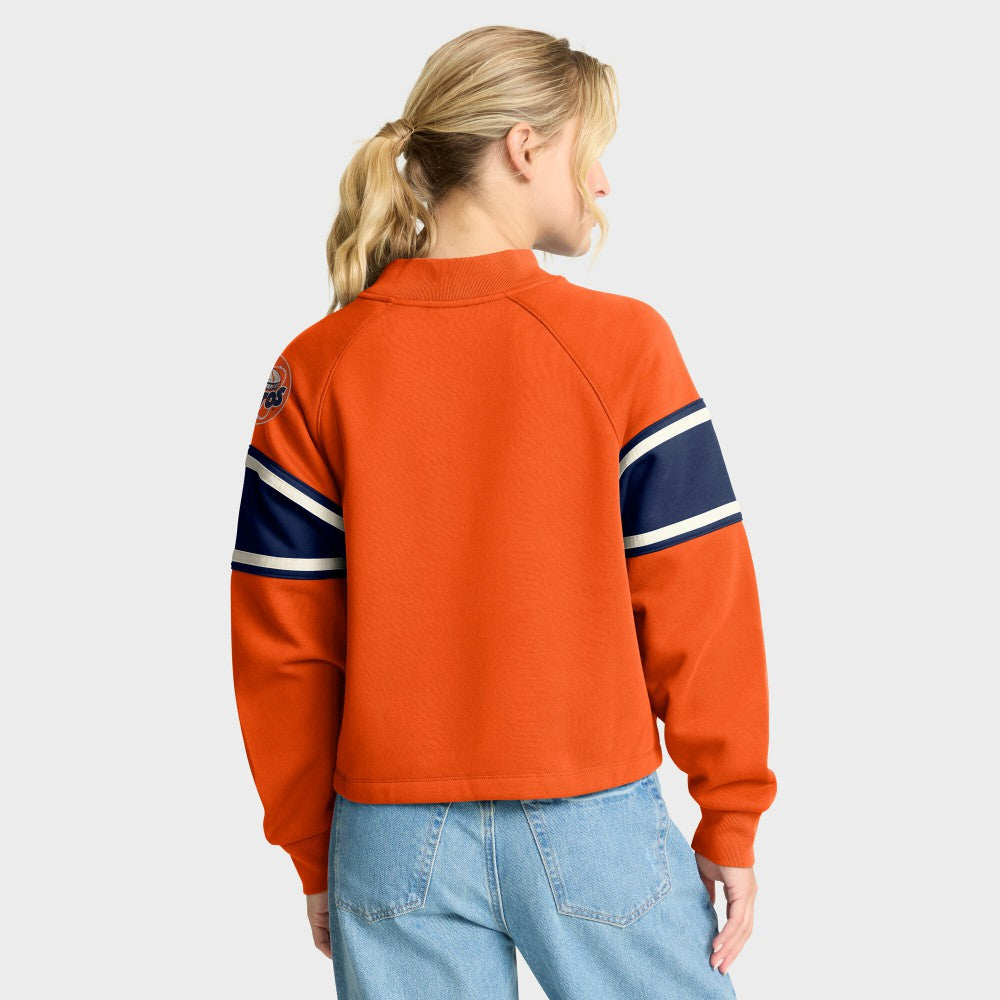Houston Astros Women's Oversized Toss Sweep Raglan Pullover Sweatshirt - Orange