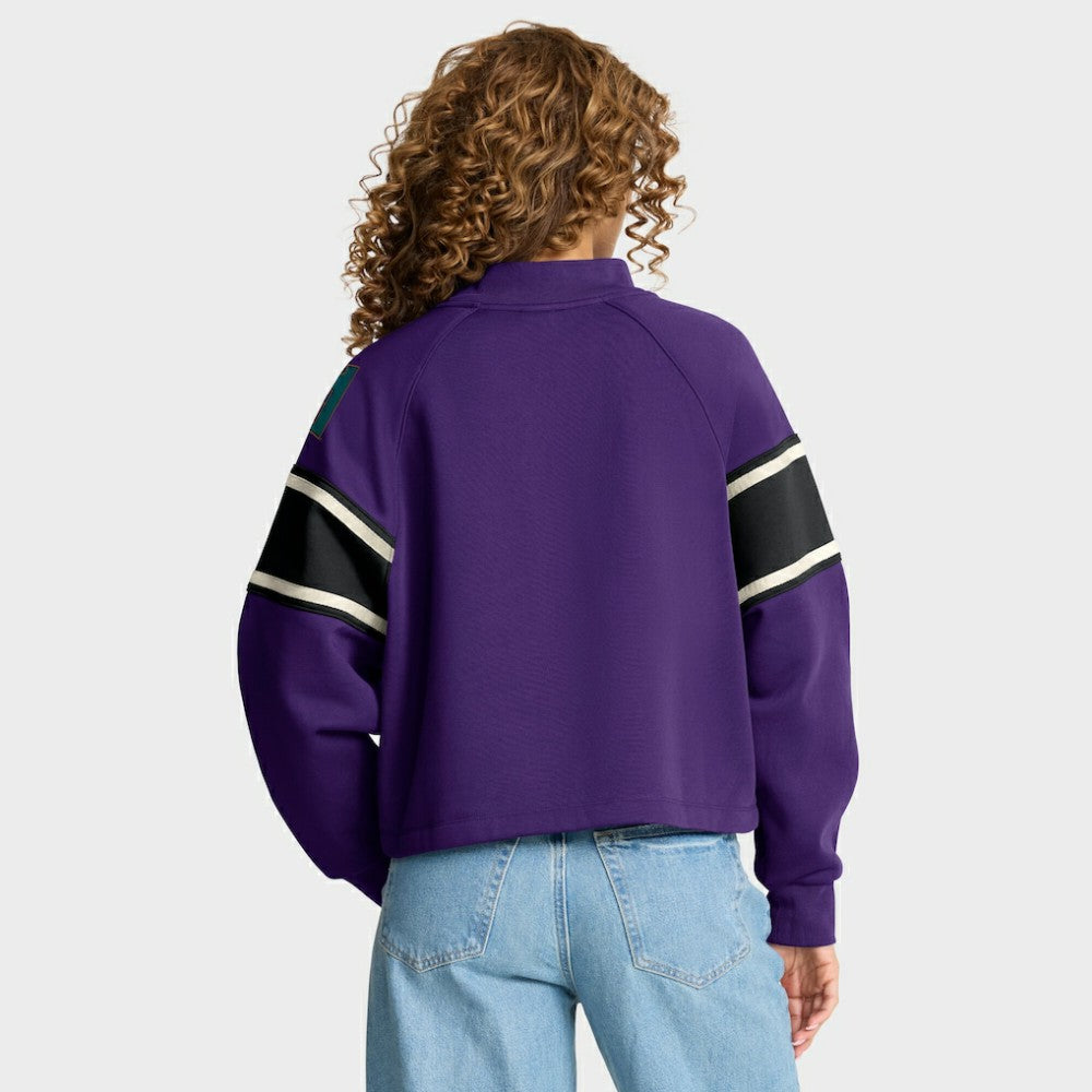 Arizona Diamondbacks Women's Oversized Toss Sweep Raglan Pullover Sweatshirt - Purple