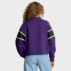 Arizona Diamondbacks Women's Oversized Toss Sweep Raglan Pullover Sweatshirt - Purple