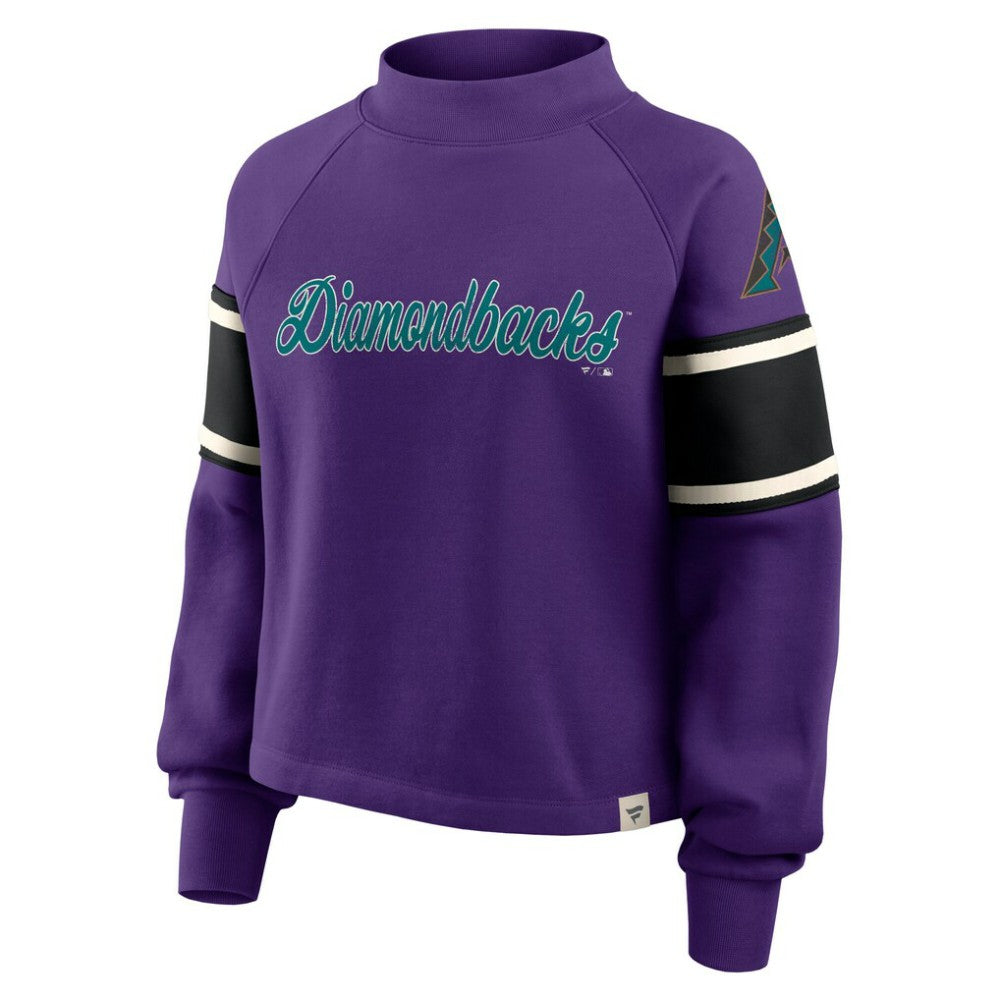 Arizona Diamondbacks Women's Oversized Toss Sweep Raglan Pullover Sweatshirt - Purple