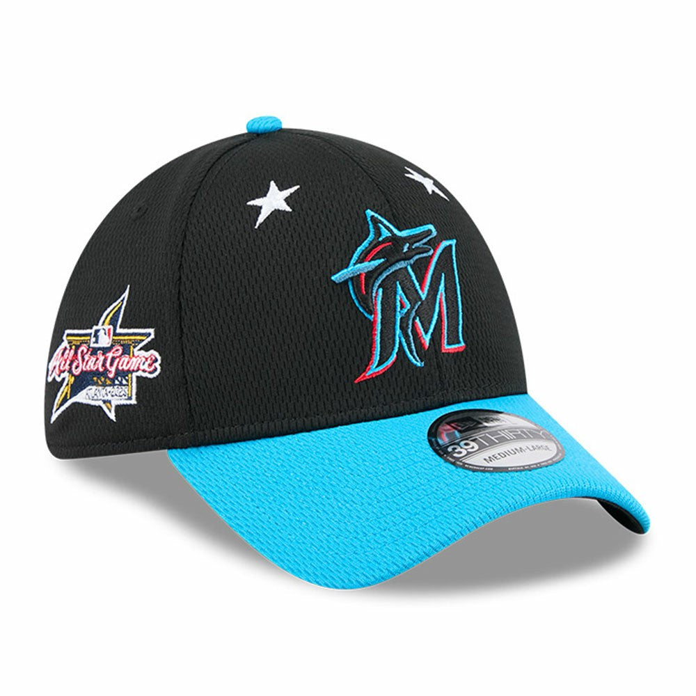 Miami Marlins 2025 MLB All-Star Game 39THIRTY Flex Hat - Black/Blue | New Era