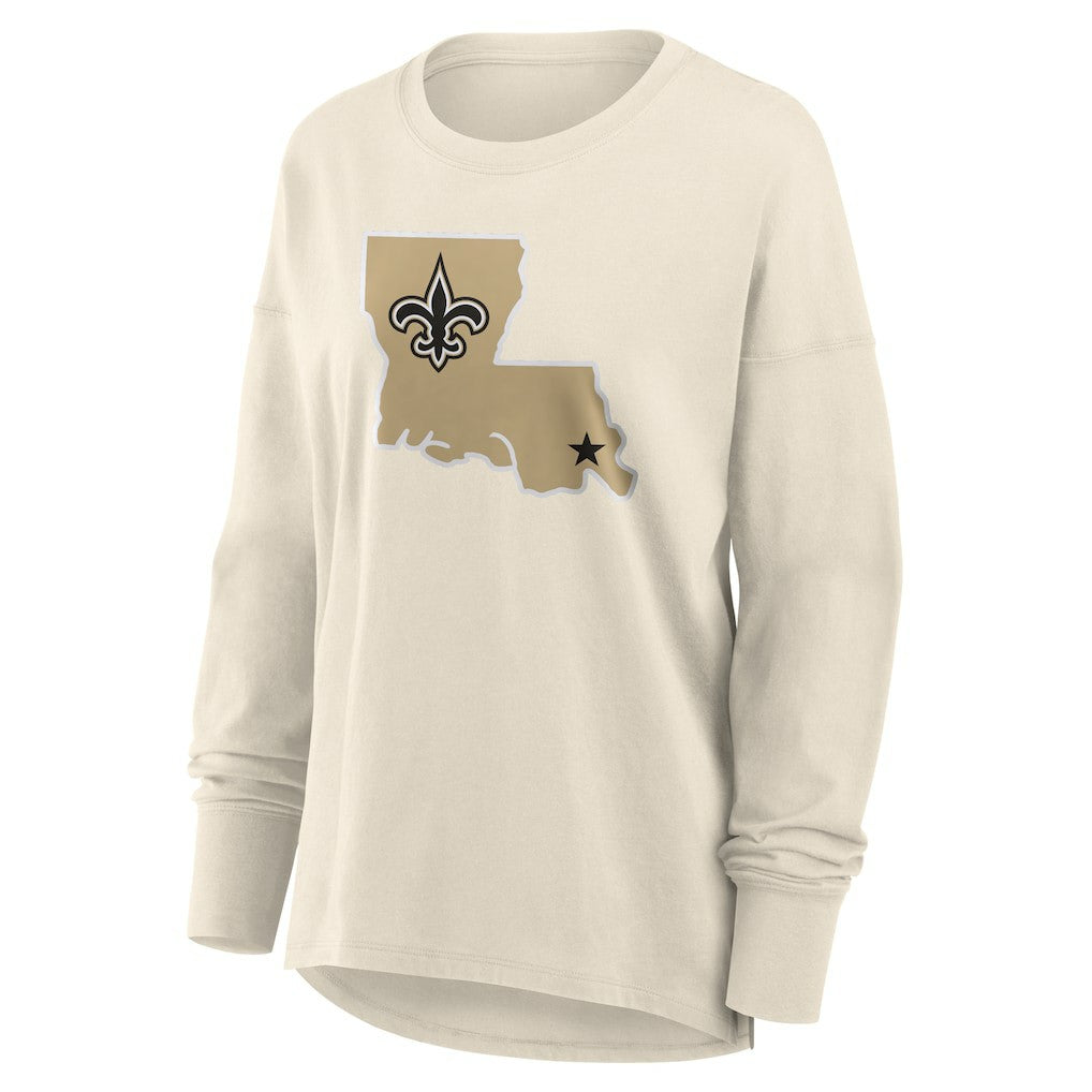NFL New Orleans Saints Women's Dove Legacy Long Sleeve T-Shirt