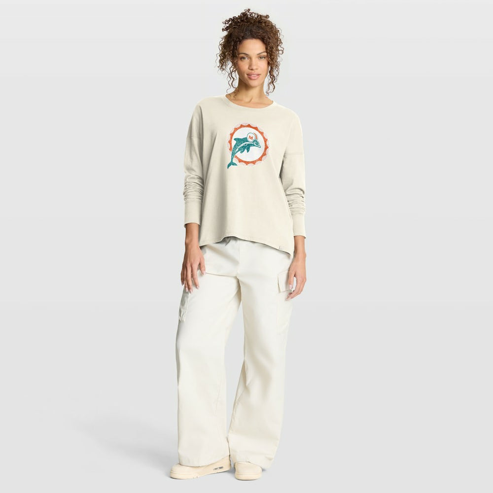 NFL Miami Dolphins Women's Dove Legacy Long Sleeve T-Shirt