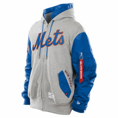 New York Mets x Alpha Industries MA-1 Full-Zip Hoodie Jacket - Royal/Grey | New Era