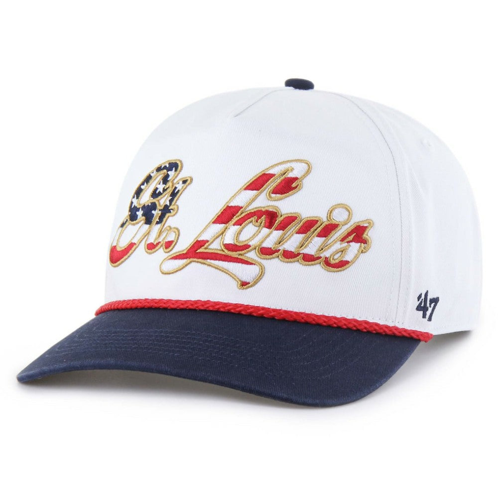 St. Louis Cardinals Patriotic Overhand Hitch Adjustable Hat - White | 47 brand