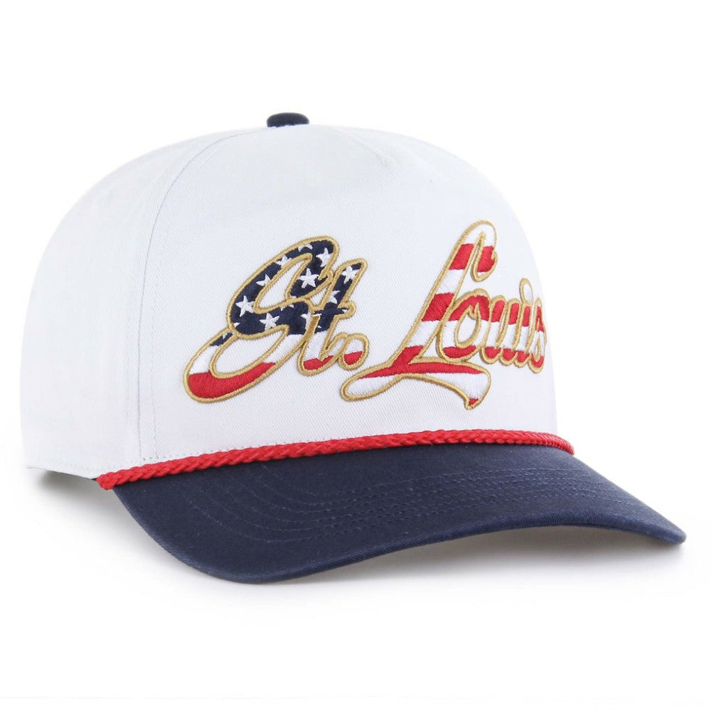 St. Louis Cardinals Patriotic Overhand Hitch Adjustable Hat - White | 47 brand