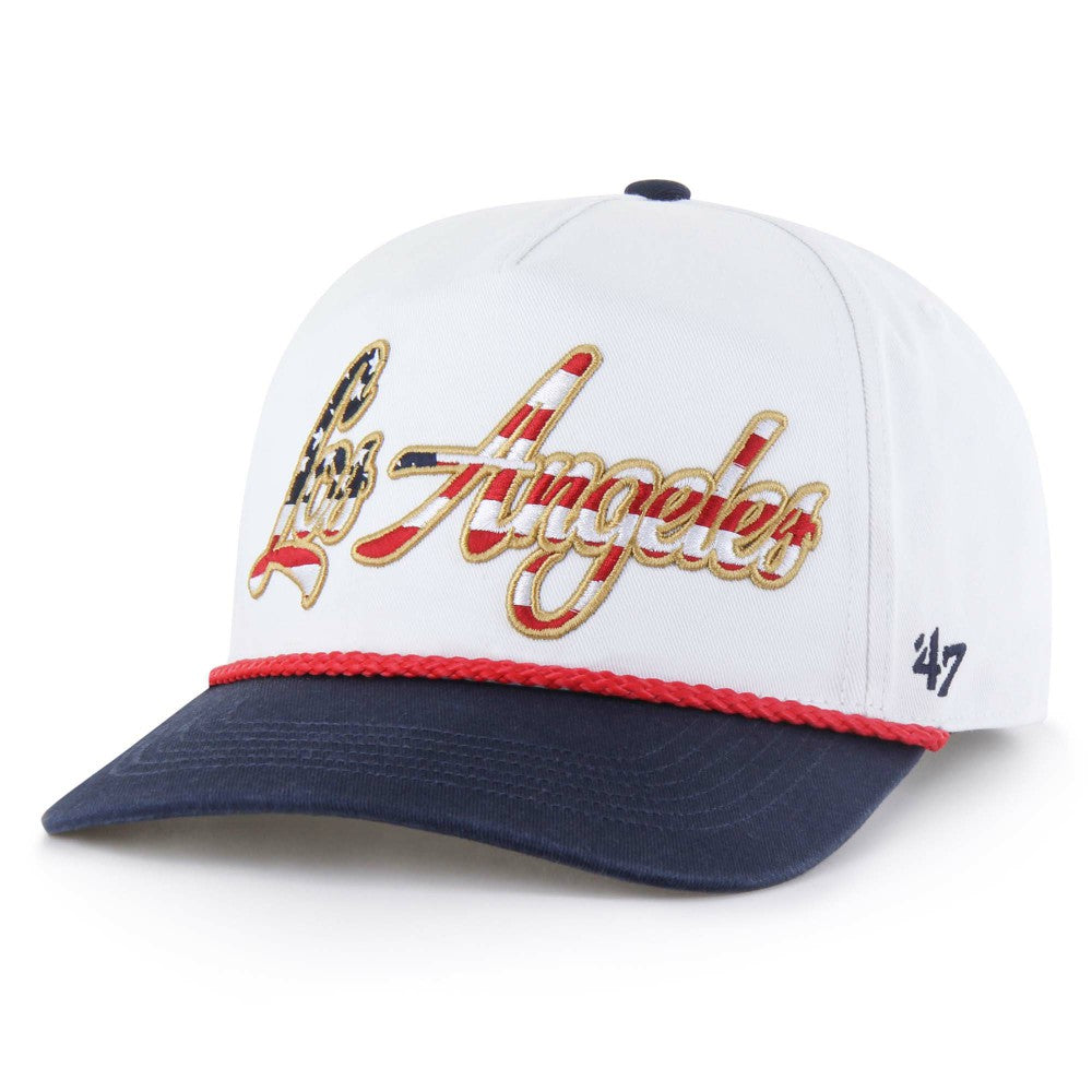 Los Angeles Dodgers Patriotic Overhand Hitch Adjustable Hat - White | 47 brand