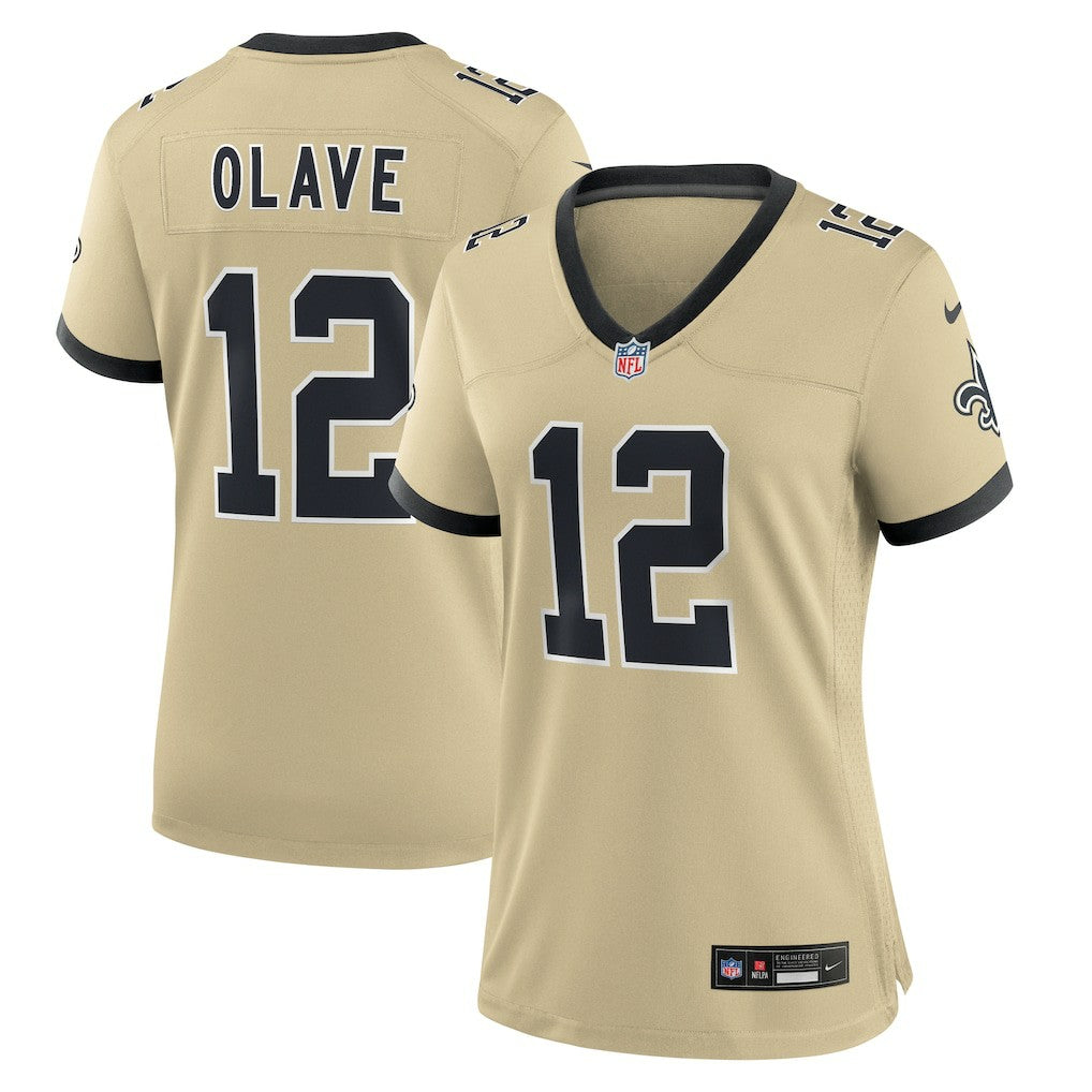 NFL New Orleans Saints Chris Olave  Women's Gameday Golds Alternate Game Player Jersey